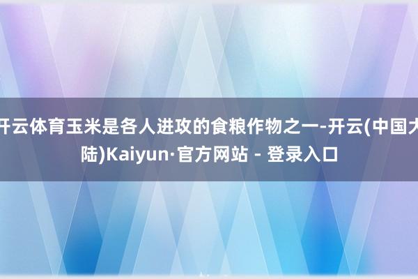 开云体育玉米是各人进攻的食粮作物之一-开云(中国大陆)Kaiyun·官方网站 - 登录入口